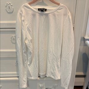 J. Crew White Long Sleeve Crewneck Top